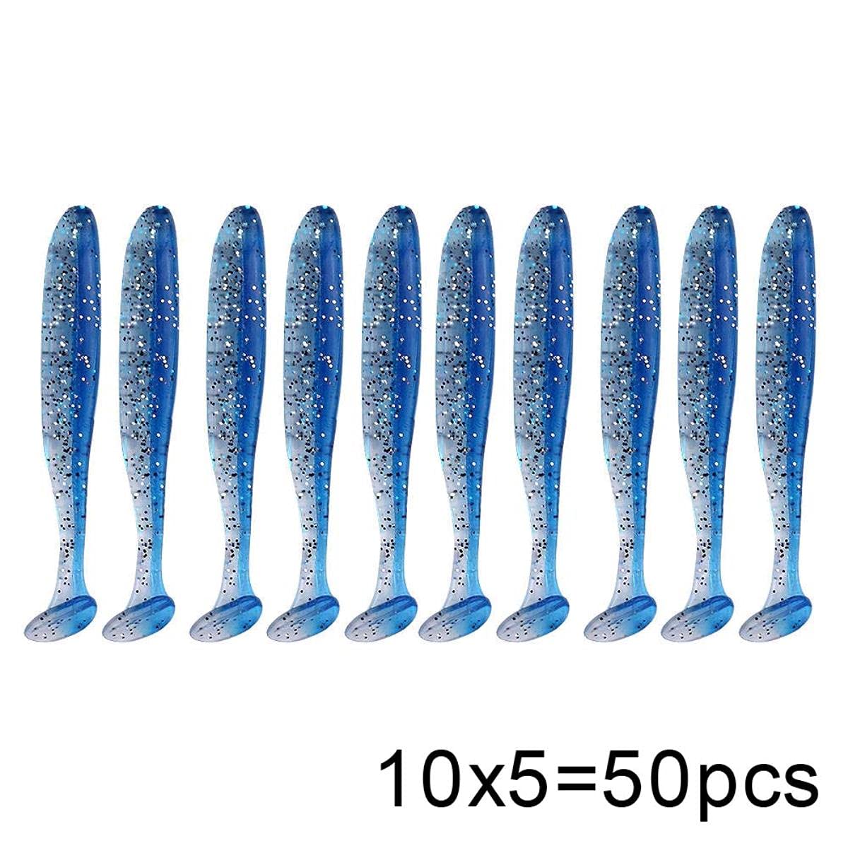 50 Pcs/Lot 7cm 10cm Leurre Doux Shad Wobbler Appât en Silicone Ver De Mer Streamer Silicone Leurre Spinnerbait Accessoires-50 pcs, Chine, 50 pcs 10 cm