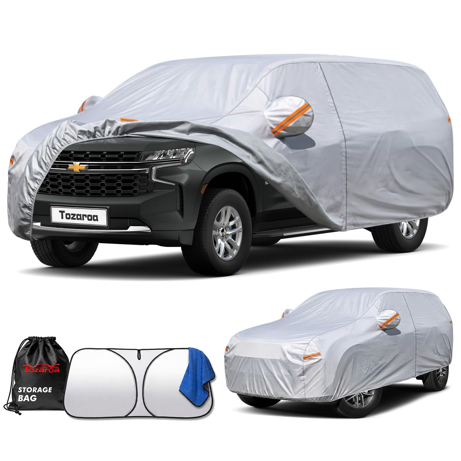 Car Cover Waterproof All-Weather,Heavy-Duty Outdoor Full Exterior Automobiles Sedan/Coupe (Length 186-193 inch) with Windshield Sun Shade Universal Fit Ford Mustang,Chevy Camaro/Corvette etc — view 32