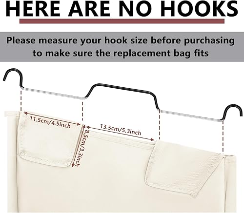 Miniatura 3 de Windyun 3 bolsas de repuesto para clasificador de ropa sucia hipotenusa, cesta de repuesto extraíble, bolsa organizadora de almacenamiento de