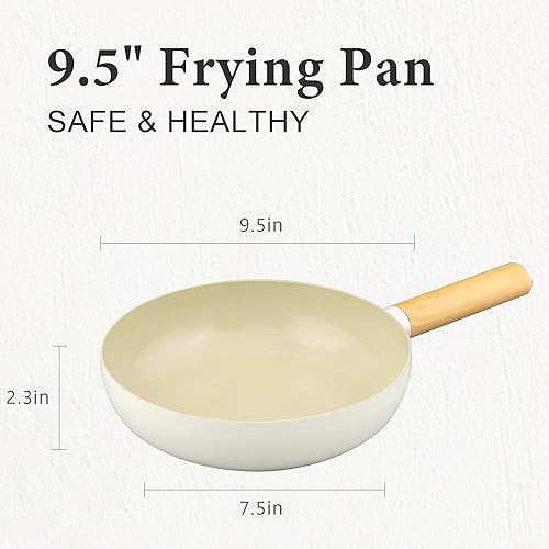 Miniatura 6 de wellhouse Sartén antiadherente de cerámica para tortilla, sartén para huevos, mango resistente al calor, ollas y sartenes antiadherentes, mango de