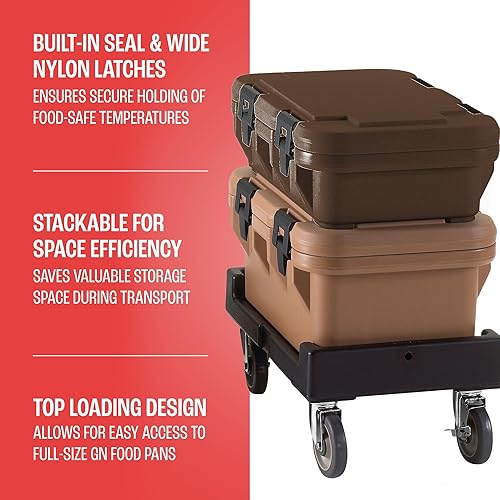 Miniatura 69 de Cambro Transportador aislado de bandeja de alimentos – Caja caliente de 6 pulgadas de profundidad y calentador de alimentos para catering