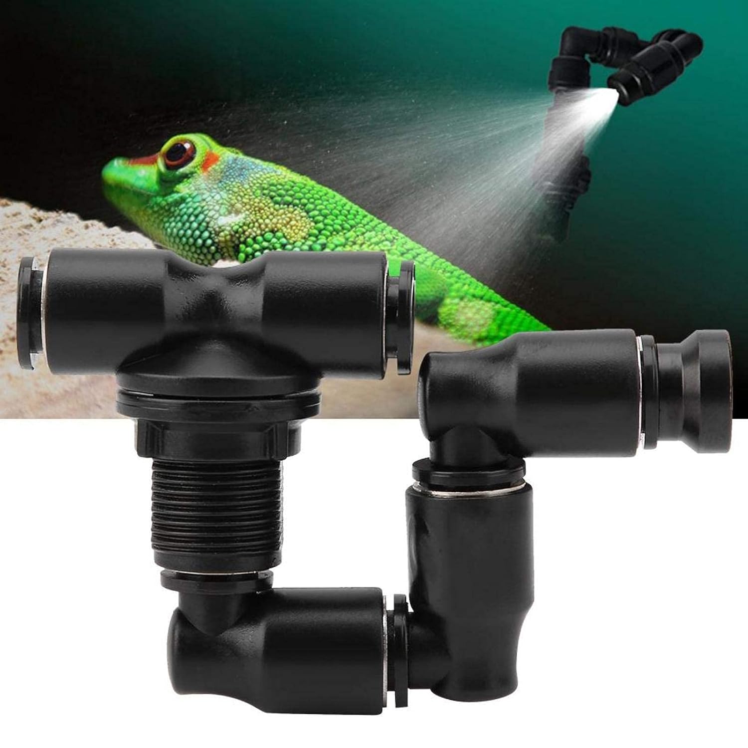Double Head Reptiles Fogger Mist Sprinkler Plastic Landscape Rain Forest Pet Cooling System, Reptiles Fogger Mist Sprinkler Mister FoggersIndoor Fountain Accessories : Home & Kitchen