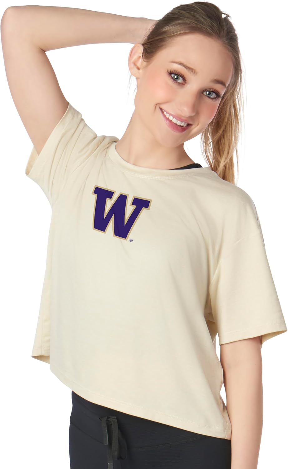 NCAA Boxy Short Sleeve Tee Shirt for Women and Girls, Comfy Casual Top