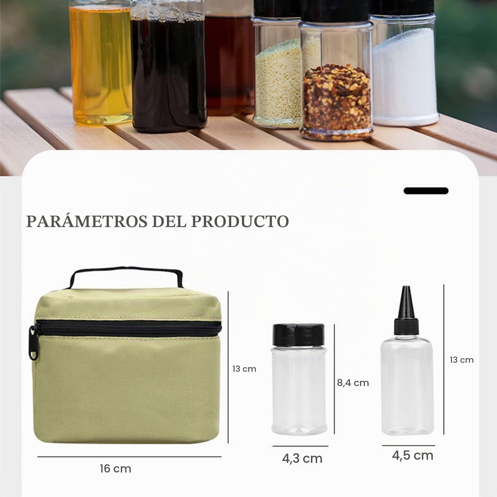 6 Piezas Tarro para Especias Botella de Almacenamiento de Vinagre Aceite Bolsas portátiles Salsa práctica Contenedor Condimentos para Camping,Picnic,Viaje,Al Aire Libre,Cocina#k