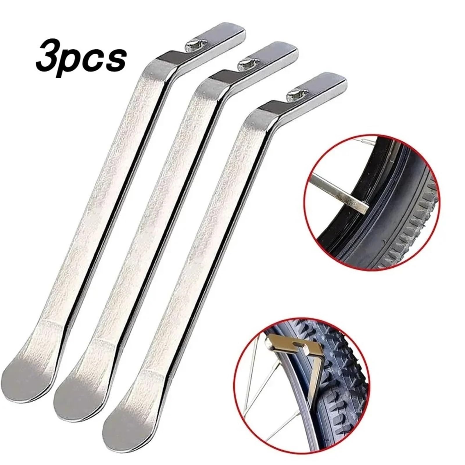 3 Pezzi Leve for Pneumatici for Bicicletta, in Acciaio Inossidabile Temprato for Riparare Il Tubo della Bici, Strumento di Riparazione for da Ciclismo per la Riparazione di Biciclette