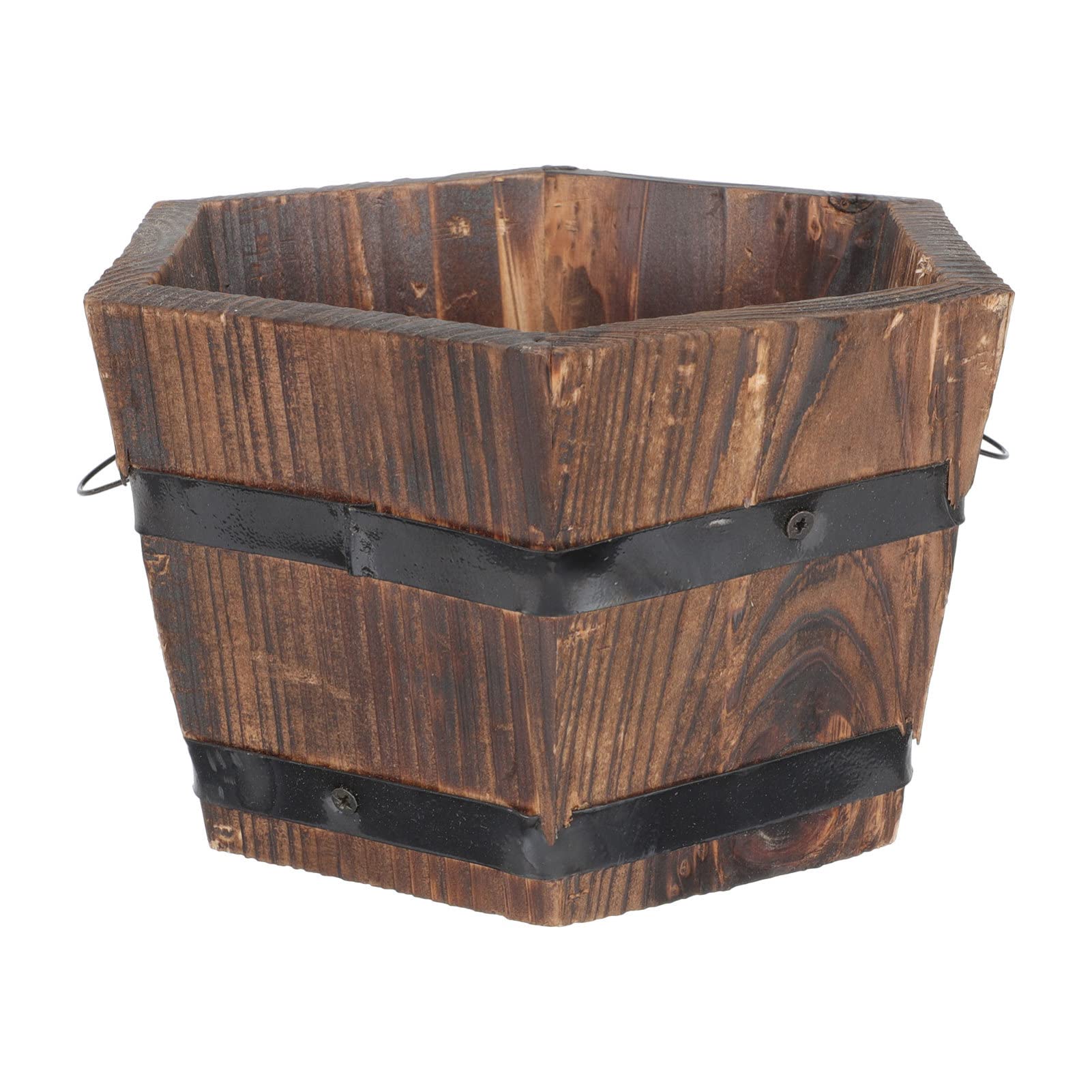 Cubo Flores Grande Maceta De Madera En Forma De Barril - Tamaño L, Ideal  Para Interior Y Exterior, Diseño Rústico Maceta Con Agujero Drenaje, image size:1601x1601