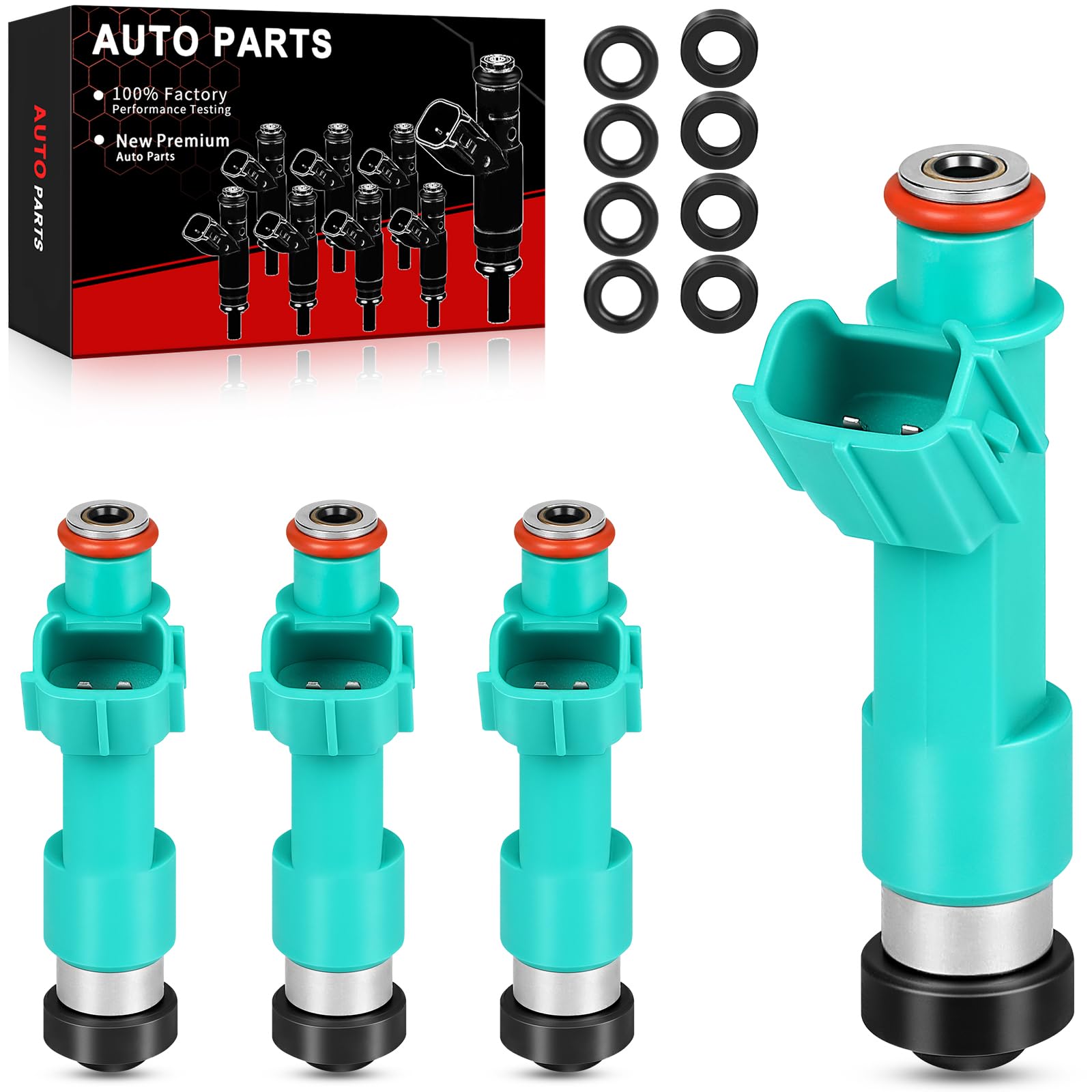 AOTPAT Fuel Injectors Fits for:-Toyota Camry 2004-2009, Highlander 2006-2007, Corolla 2009-2010 Solara Matrix 2.4L L4 for:-Scion tC xB 4PCS OE#23250-