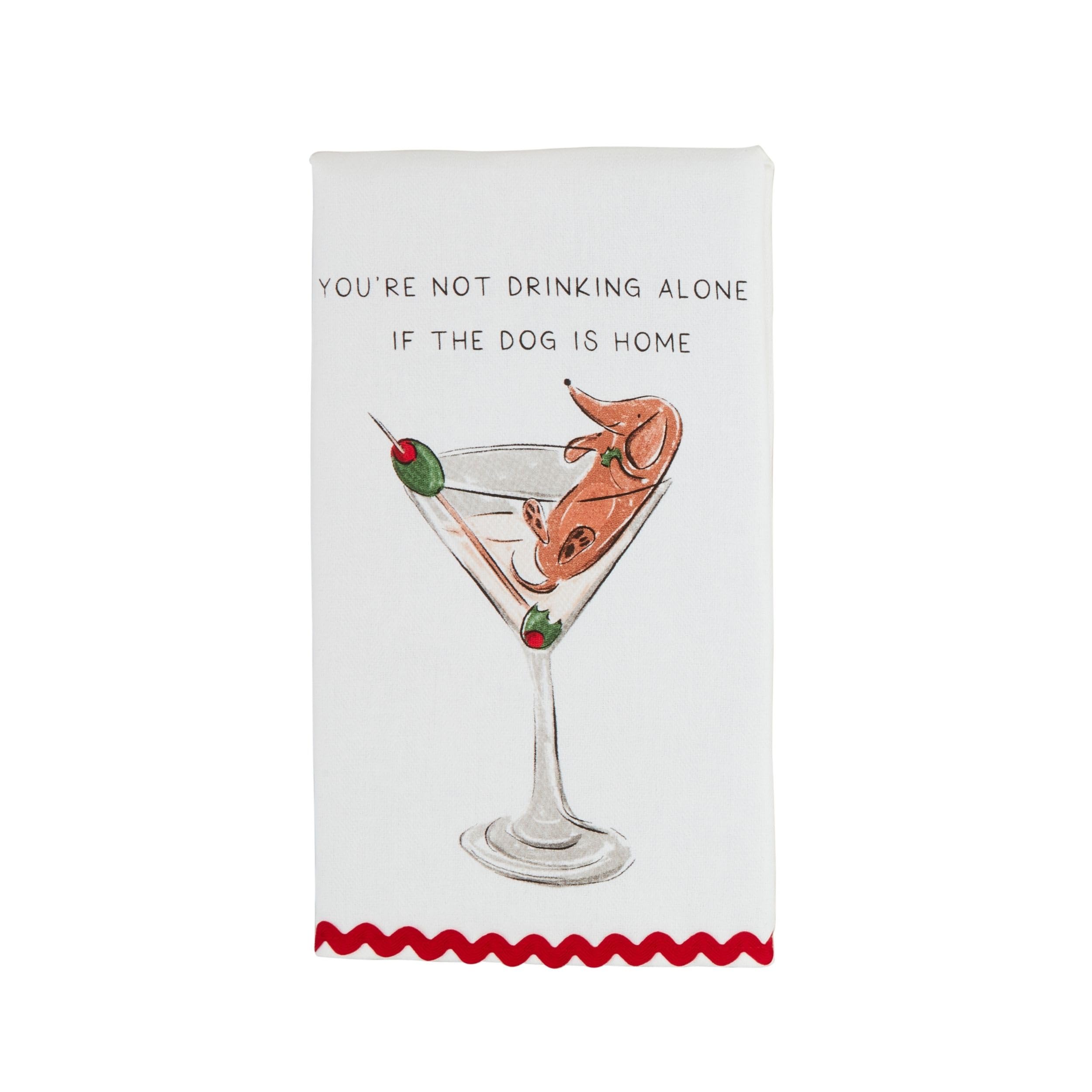 Serviette martini dog Mud Pie coton parfait pour décorer votre bar de salon