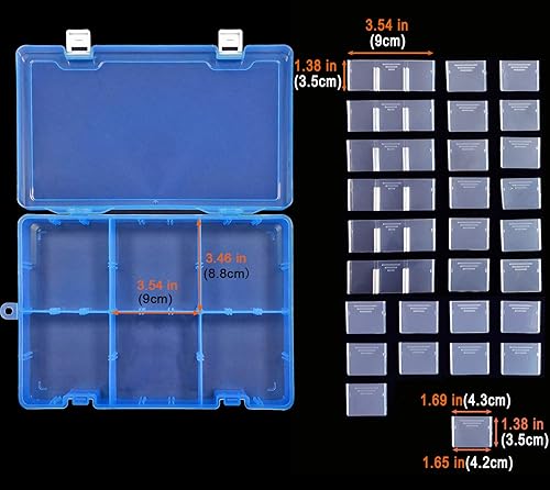 Miniatura 6 de DUOFIRE Organizador de plástico Contenedor 15 rejillas y caja de almacenamiento 34 rejillas Azul