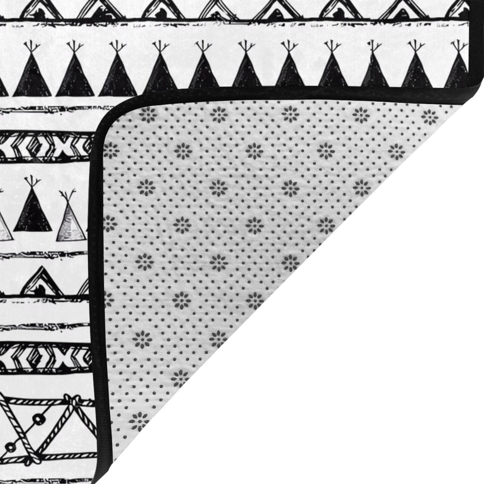 Tappeto in finta pelliccia con stampe con motivi nativi americani, 203,2 x 147,3 cm, ultra assorbente e morbido, comodo per casa, ufficio e oltre