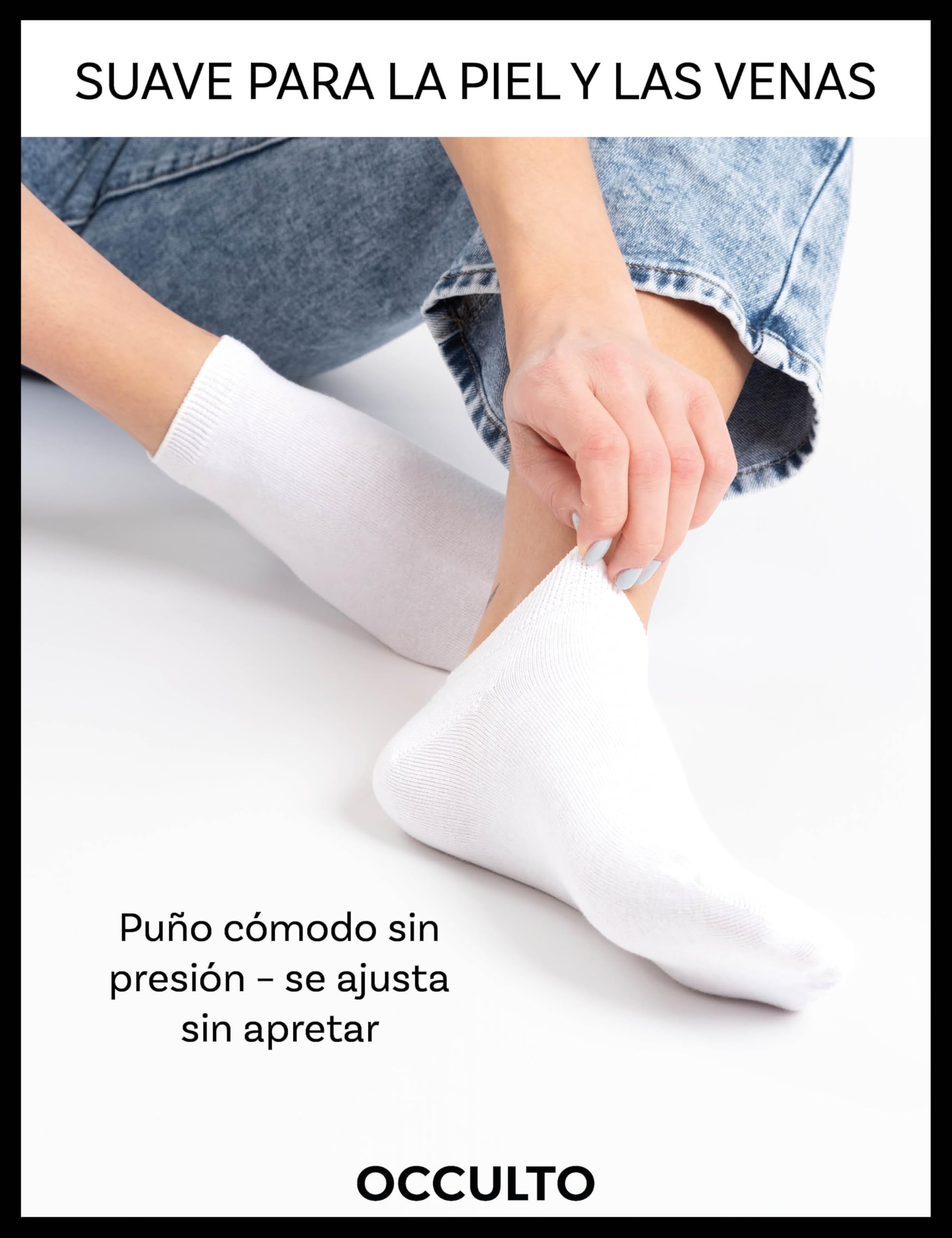 Occulto calcetines tobilleros 100% algodón hombre & mujer pack de 10 pares (modelo: Manu) — view 4