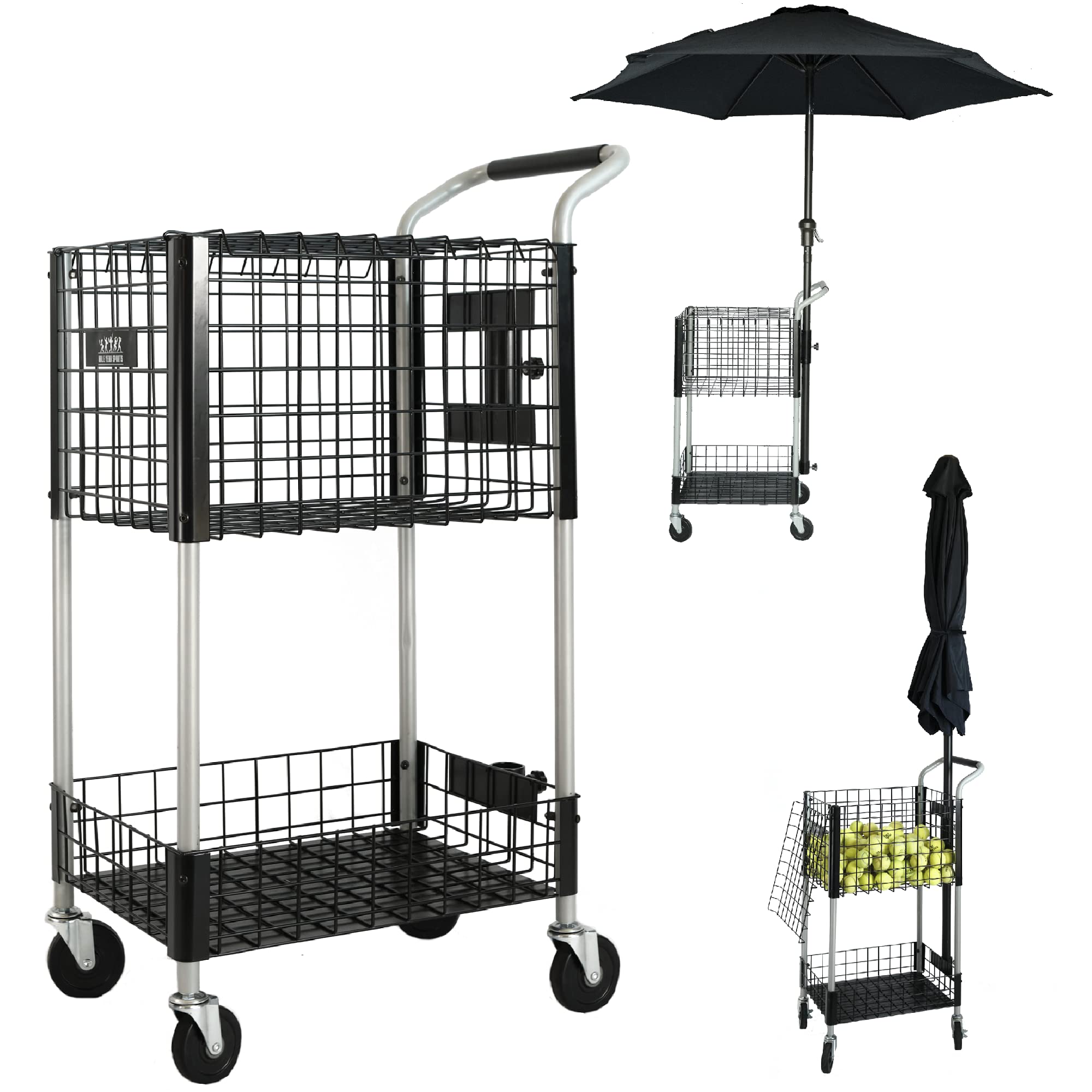 Photo 1 of Hale Yeah Sports Tennis Teaching Cart with Umbrella Mount *Umbrella not Included* | Stay Cool and Reduce Sun Exposure | A Great Pickleball or Tennis Ball Basket