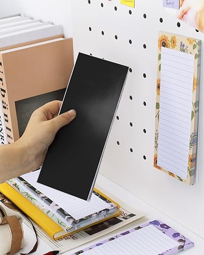 Miniatura 4 de Libretas magnéticas para refrigerador de 9 x 3.5 pulgadas (paquete de 8) bloc de notas magnético grande para refrigerador, lista de compras pequeña,