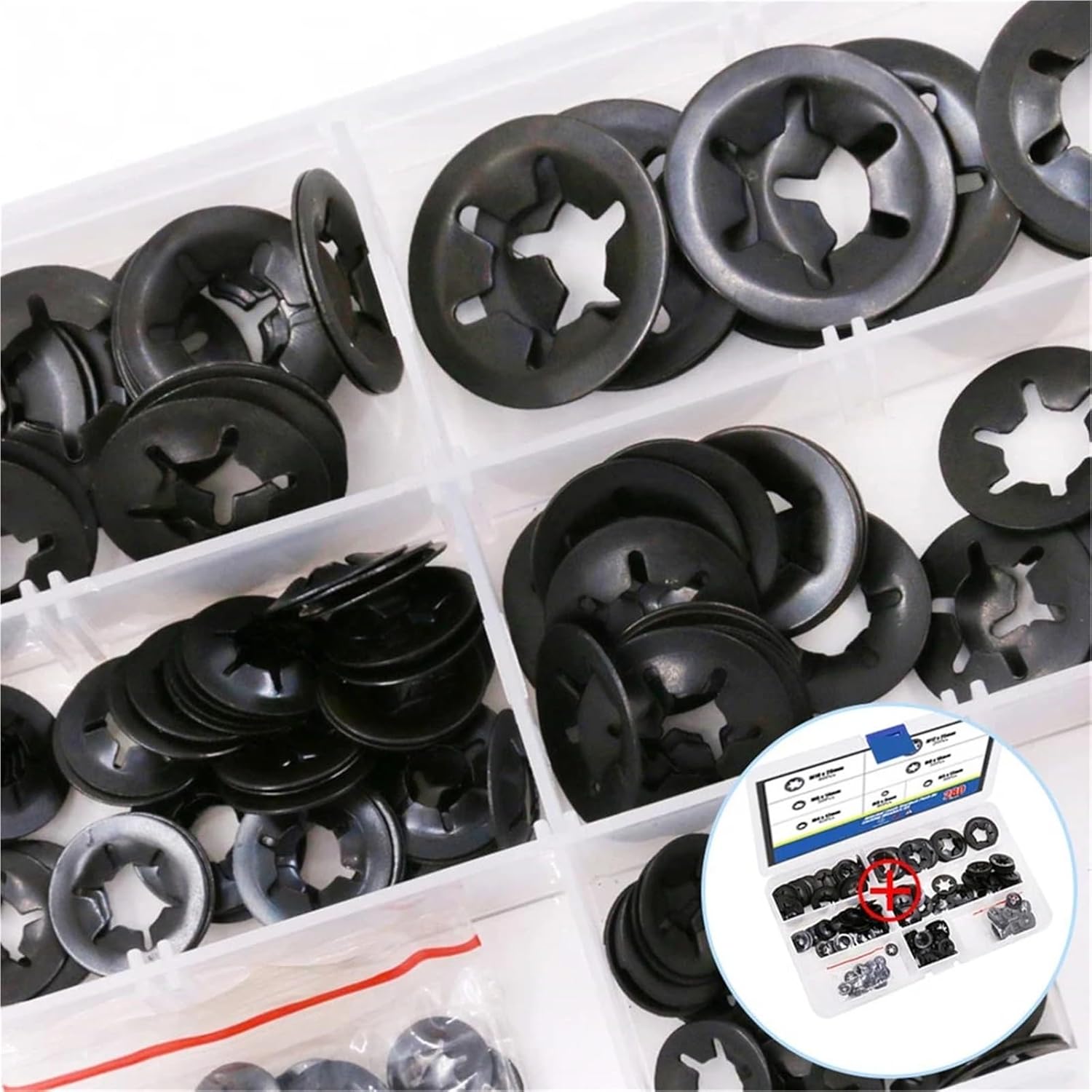 Star Washers Internal Tooth Push On Locking Washers Speed Clips Star Fasteners Assortment Kit M3 M4 M5 M6 M8 M10 M12(560pcs)