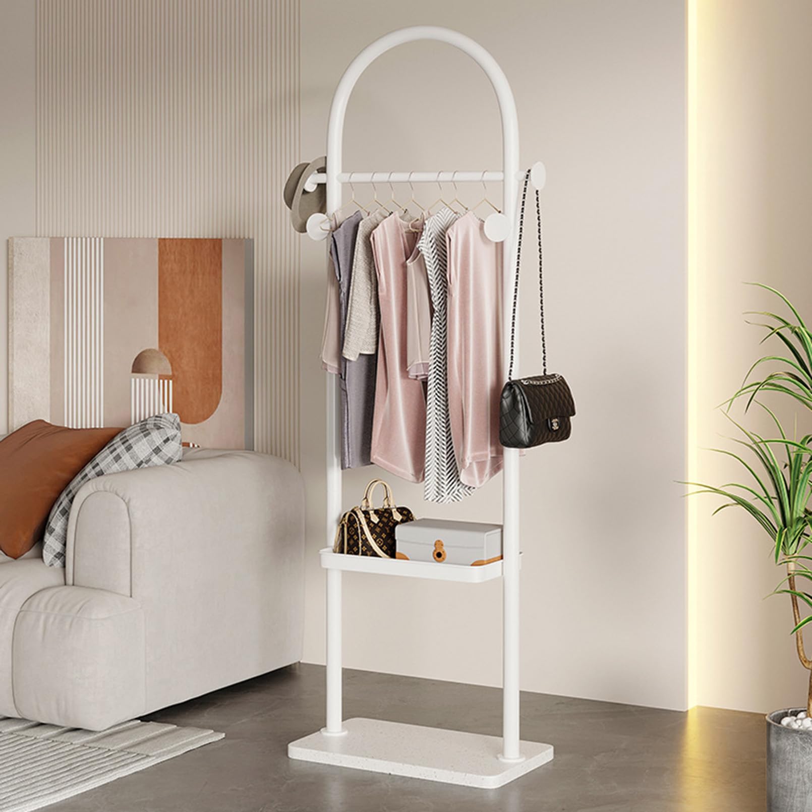 Portant à vêtements double pour optimiser rangement chambre