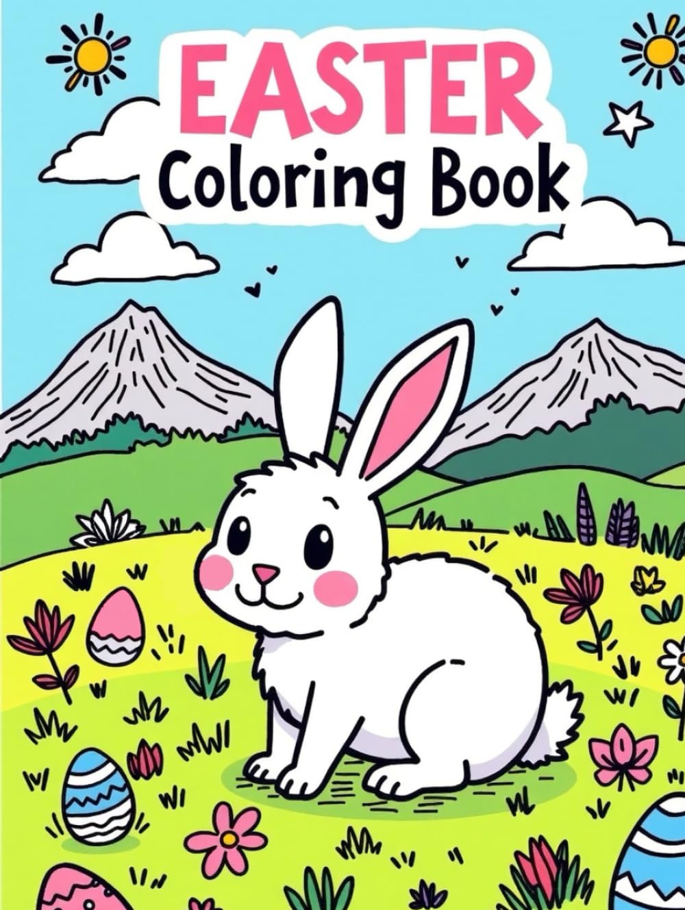 Easter Coloring Book for Kids: 40 Cute Bunny, Egg & Chick Coloring Pages for Little Artists