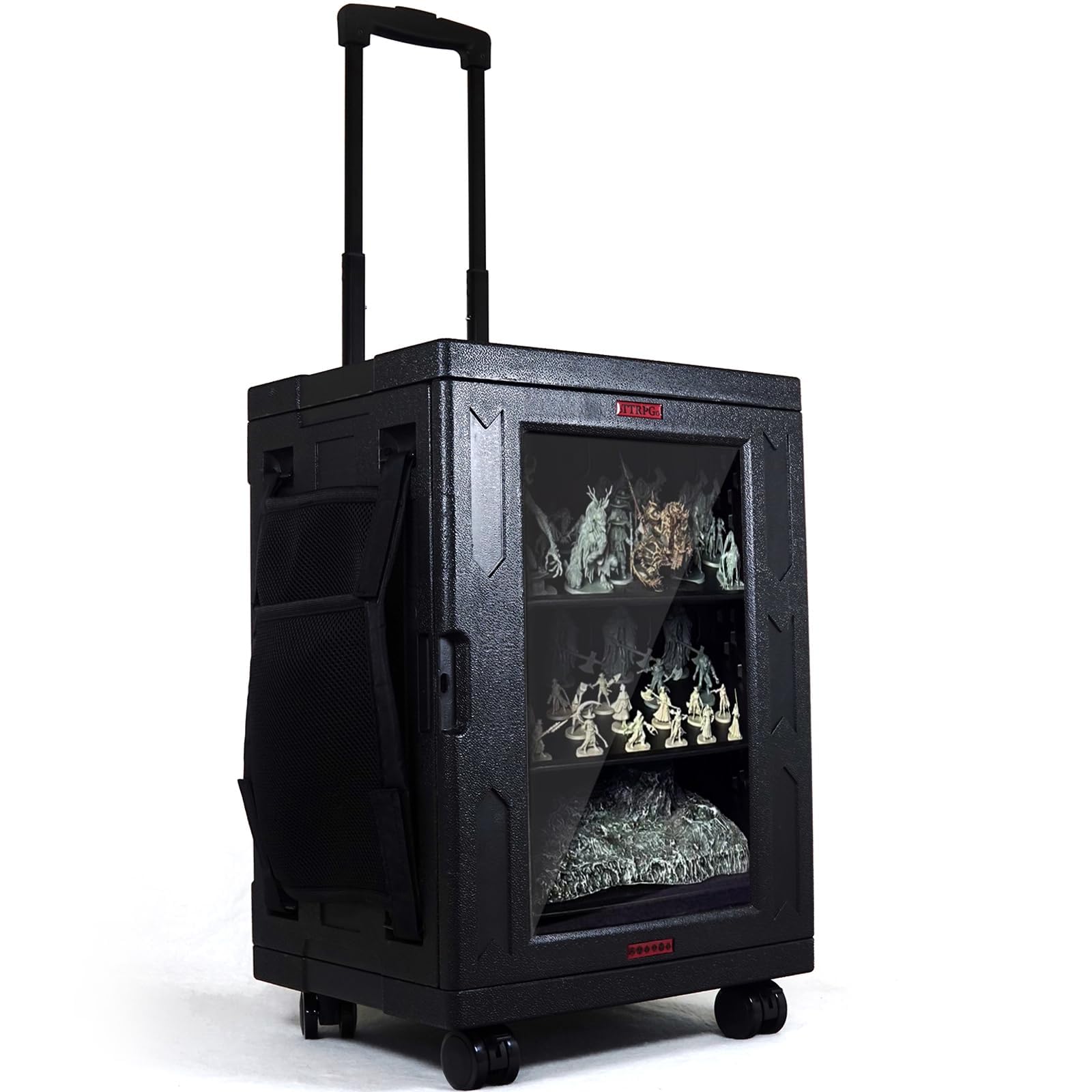 Evorzonha Miniature Carry Case Magnetic Compatible with Warhammer 40k Miniatures.Stackable Display Case with Removable Wheels.Storage and Transport DND Wargame Set(Large Size)