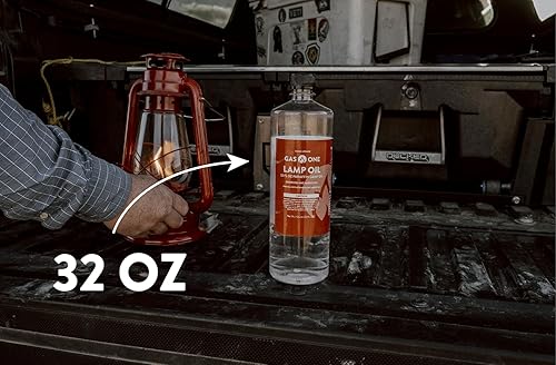 GasOne Liquid Paraffin Lamp Oil – 1 Gallon (128oz) Clear – Odorless, Smokeless Indoor Outdoor Fuel for Lanterns, Lamps, and Torches – Safe Packaging(32 fl oz (1 quart))