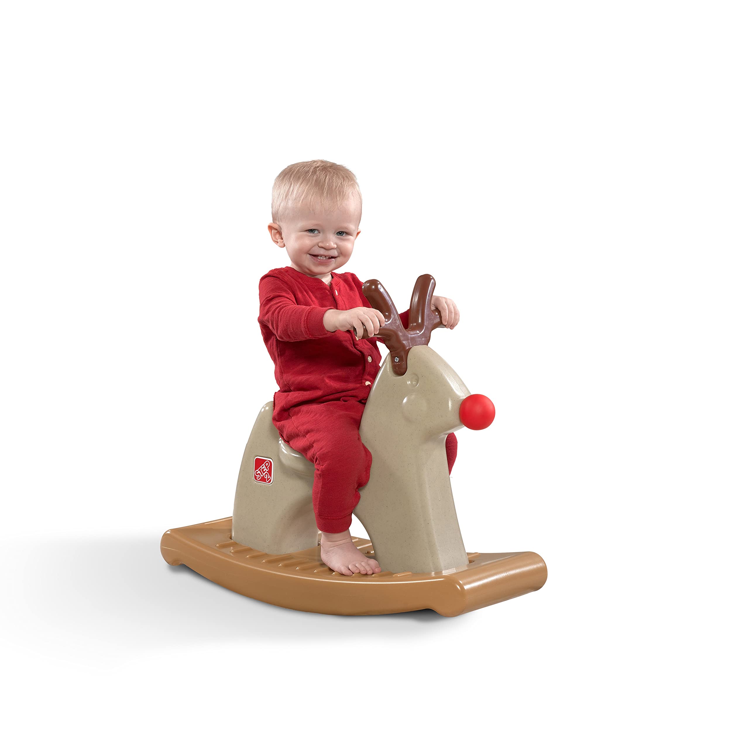 Step2 Rudolph the Rocking Reindeer Rentier | Schaukelpferd aus Kunststoff | Spielzeug aus Kunststoff für Kinder ab 12 Monate