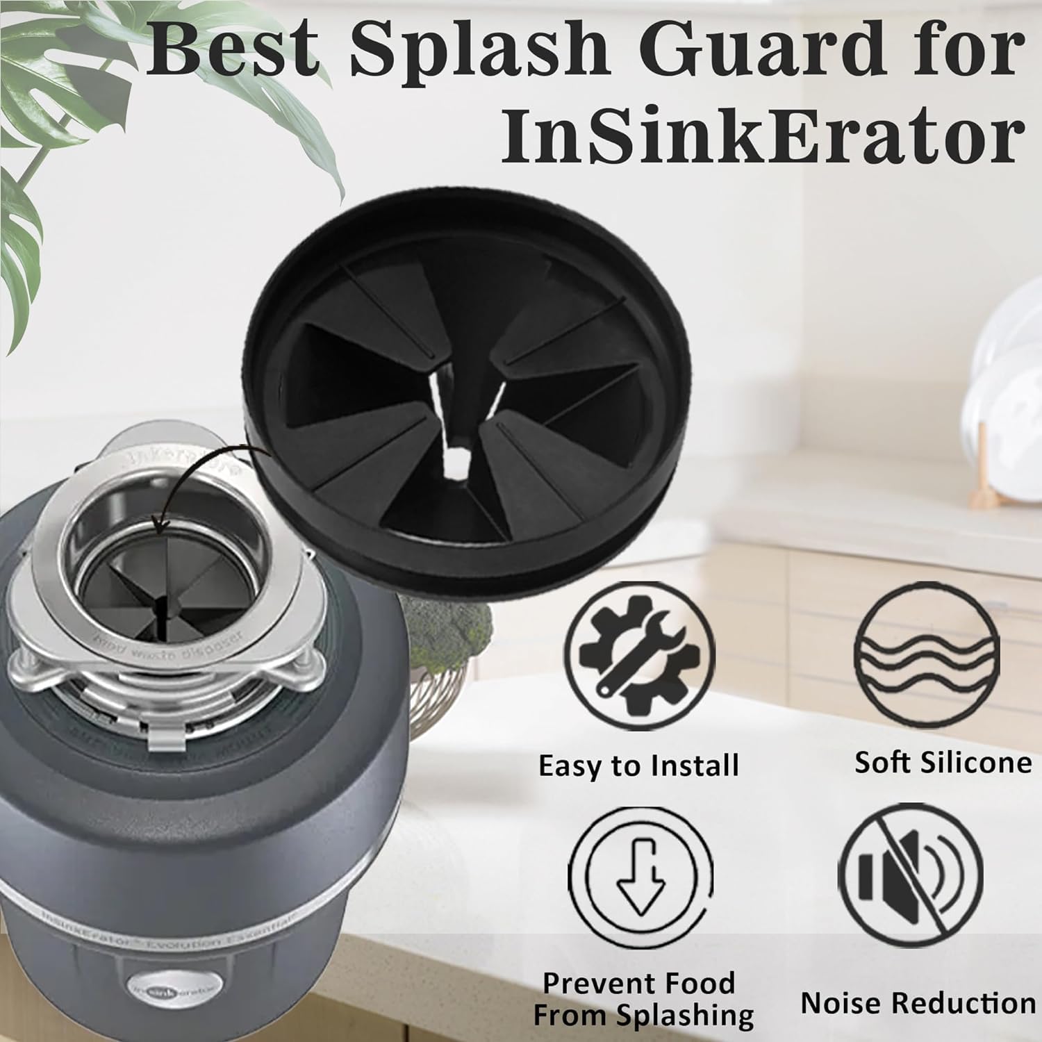 AYNEFY Garbage Disposal Splash Guards, 2Pcs 87mm Outer Diameter Food Waste Disposal Sink Baffle Silicone Waste Disposer Anti Splashing Cover