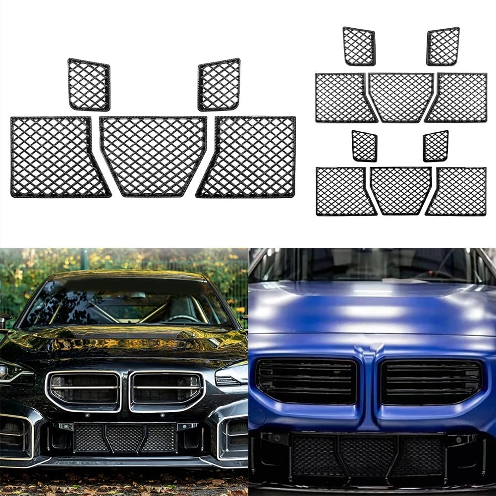 Griglia di protezione in rete per paraurti anteriore per BMW G87 M2 2023-2025, nero lucido/nero opaco/nero opaco, schermo inferiore in plastica ABS, facile installazione, griglia anteriore (nero