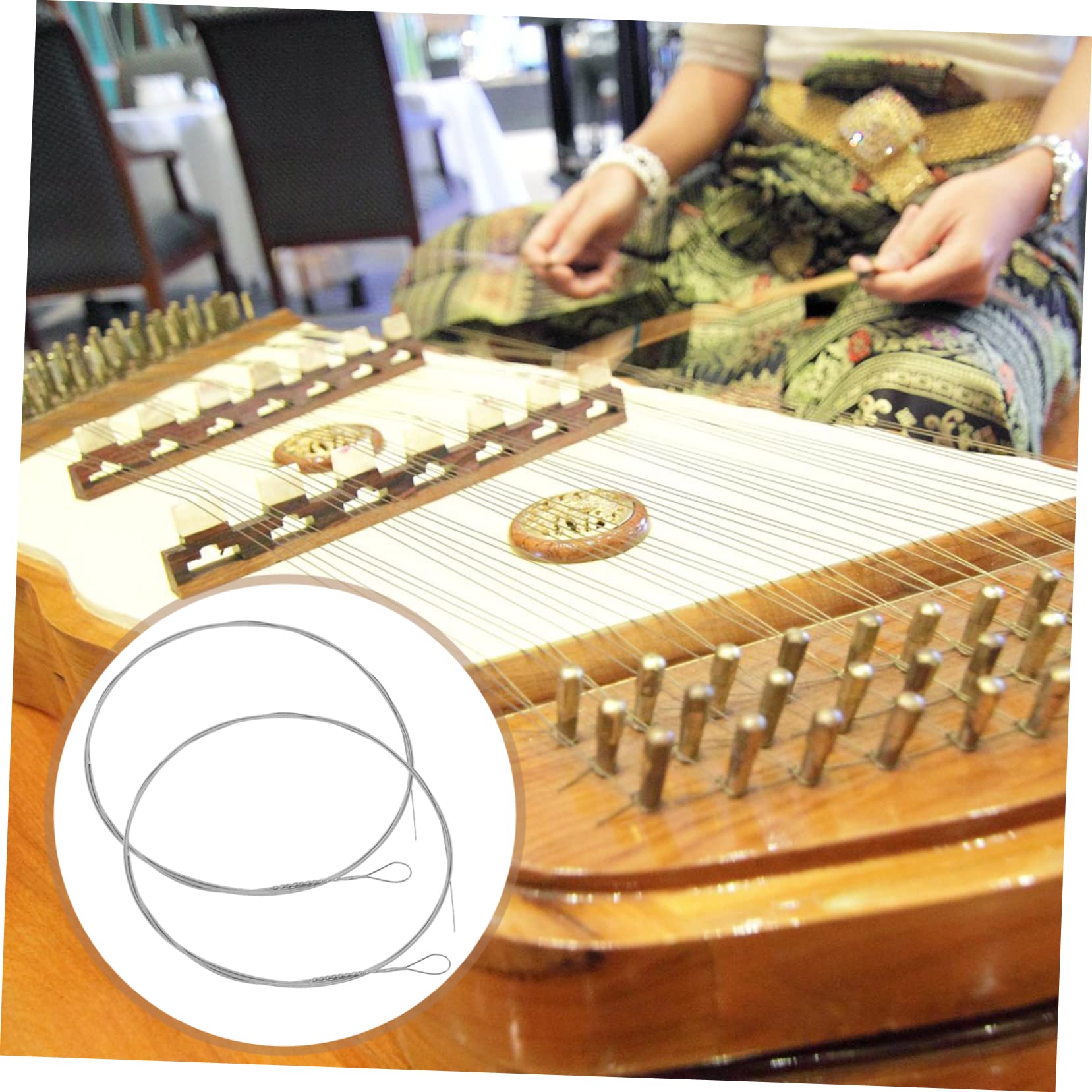 BESTonZON 10pezzi Steel Dulcimer String Accessorio Di Ricambio Per Strumenti Musicali Corde Resistenti Per Dulcimer Qualità Sonora Eccellente Per Musicisti e Insegnanti