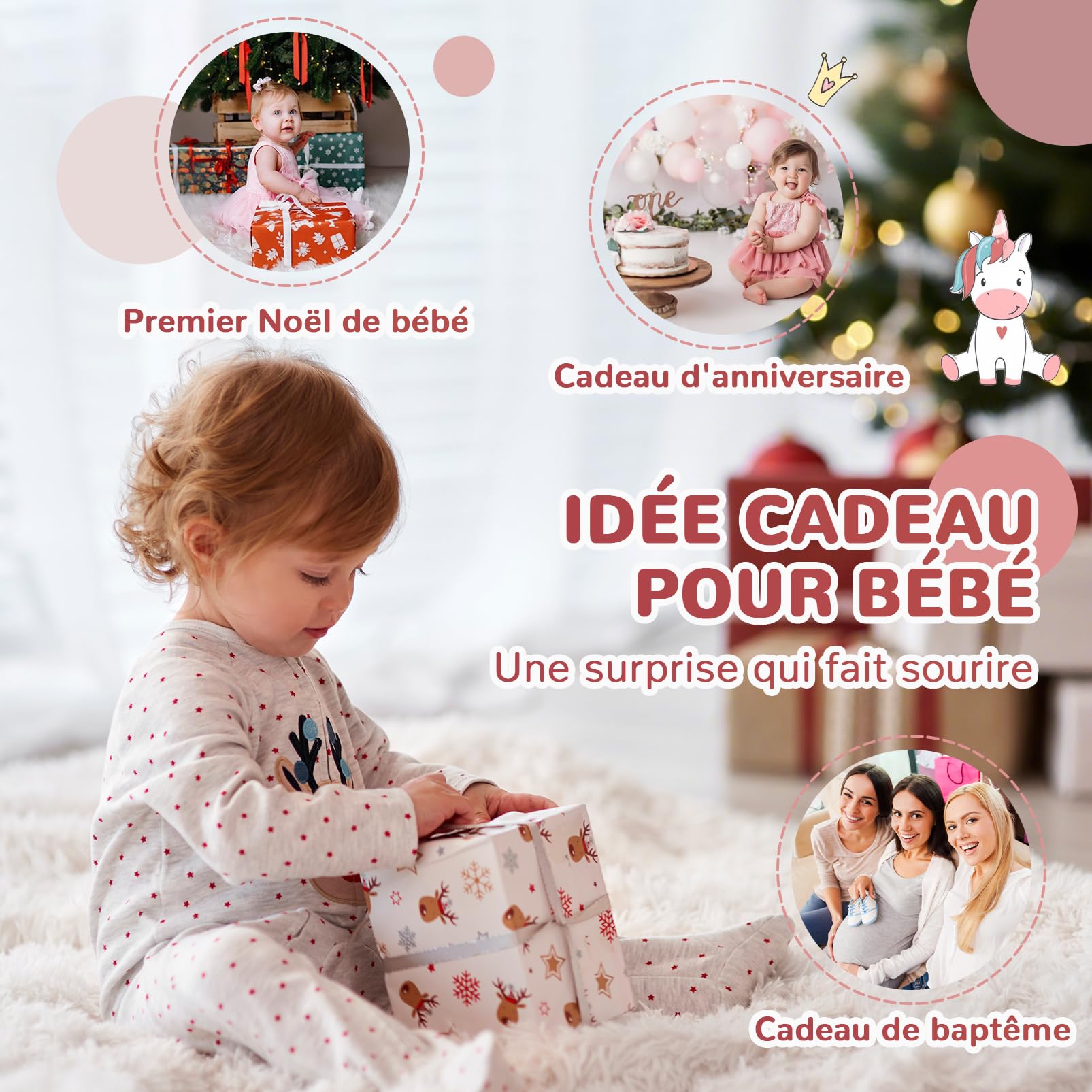 Jouet Bebe 6 Mois, 5-en-1 Jouet Montessori Bébé 6-12 Mois - Jeux d'eveil Bebe 6-12 Mois avec Xylophone en Bois, Cubes à Empiler et Trieur de Formes,Jouet Sensoriel Cadeau Bebe Éducatif