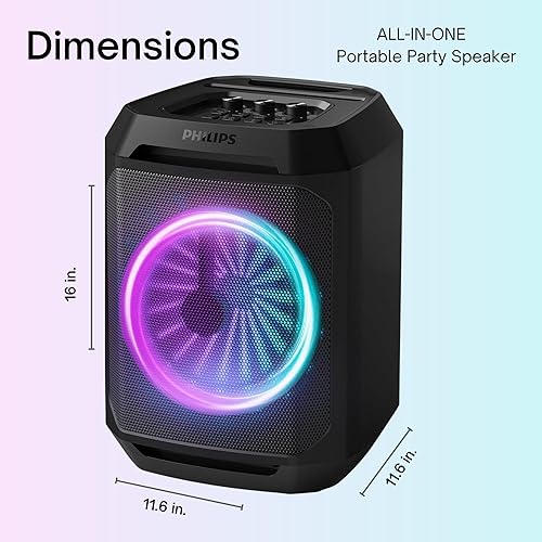 Miniatura 3 de Philips - Altavoz Bluetooth para fiestas, refuerzo dinámico de bajos, Bluetooth y entrada auxiliar, entrada de micrófono, emparejamiento inalámbrico