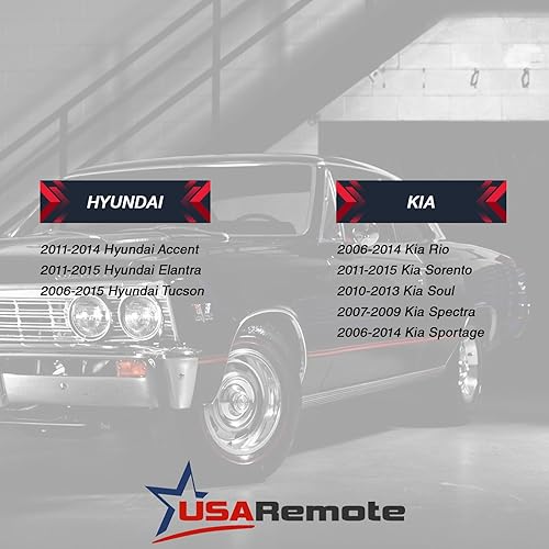 Miniatura 4 de Funda para llavero sin llave para Hyundai Accent Elantra Tucson Kia Rio Sorento Soul Spectra Sportage Tucson, juego de 2