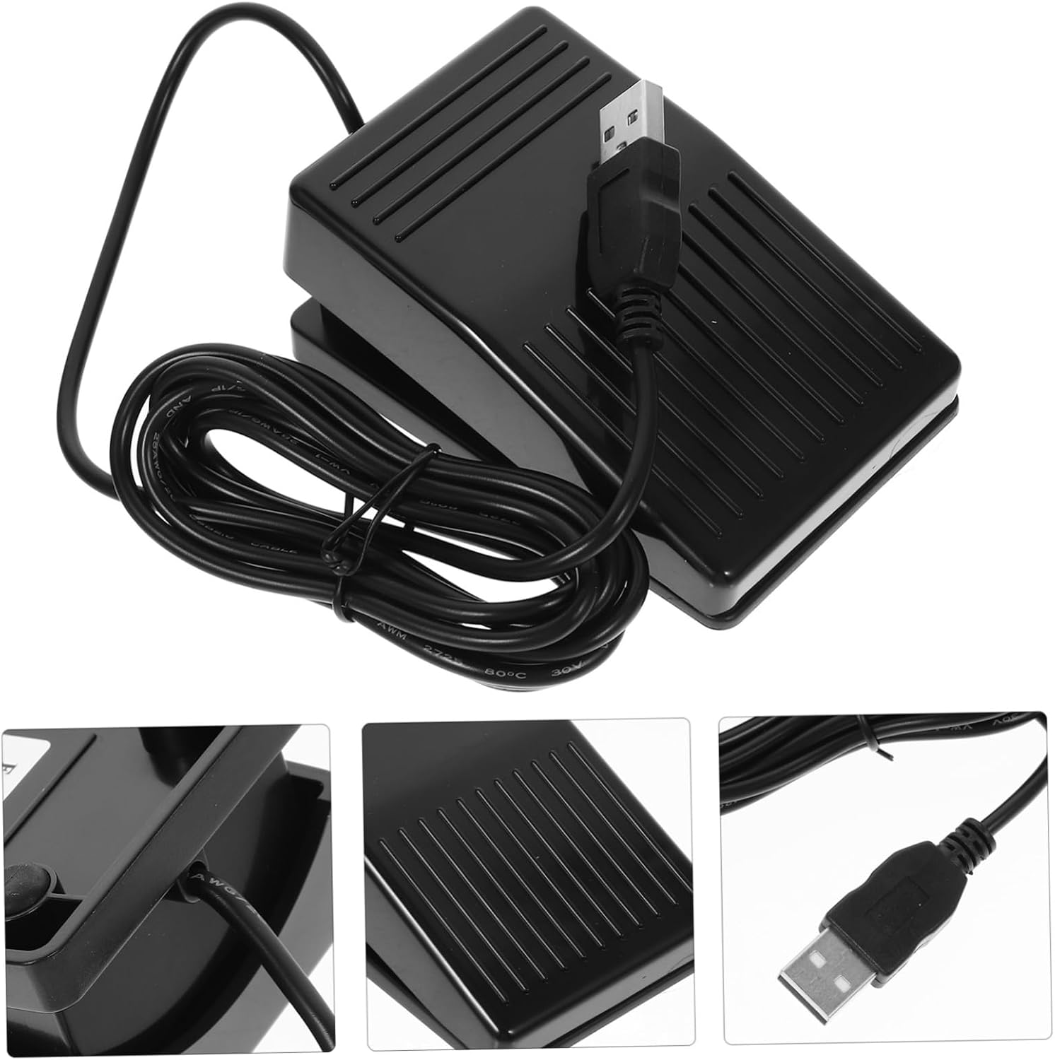 Usb Footswitch Pedal for Laptop Control Single Pedal Design for Gaming and Office Use Versatile Foot Control for Multimedia String and Keyboard Functions