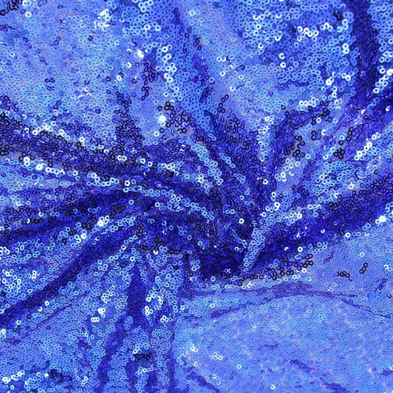 Tissu paillettes bleu roi brillant idéal pour vos robes de fête