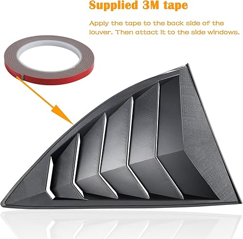 Miniatura 5 de Persianas de ventana trasera para Chevrolet Chevy Camaro 2010 2011 2012 2013 2014 2015 ABS parabrisas cubierta de parasol estilo Lambo negro mate