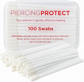 Piercing Care Swabs Tips | Reduce Bumps & Irritation Microfiber Sponge Tips + No lint For Faster Recovery (100 count) PiercingProtect™