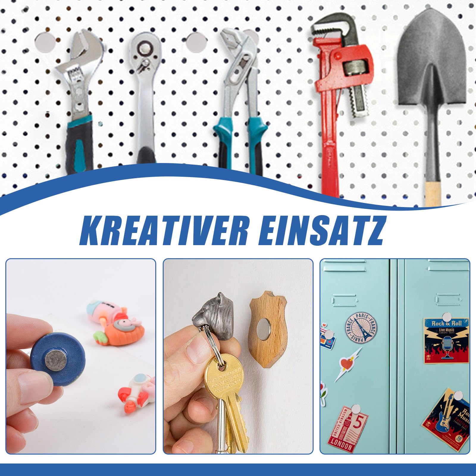 330 Stück Magnete Stark 3 Größe 100 5x1mm 110 4x1.5 mm 120 3x1mm Neodym Magnete Extra Stark, Magneten Stark Groß Runde Starker Magneten für Kühlschrank, Whiteboard, Magnettafel, Büro