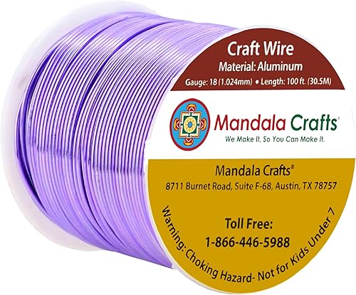 Vista 322 de Mandala Crafts Alambre de aluminio anodizado de calibre 8 para hacer joyas, alambre neutro flexible de color de 128 pies, flexible y flexible