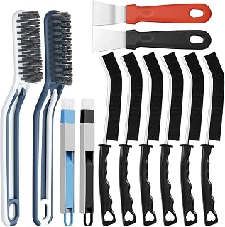 12 Piece Set Jointer's Brush Multifunctional, for Narrow Corners | Hard Bristle Scrapers for Feet Cleaning Brush, Multifunctional Grommet Tool for Bathroom and Kitchen, Tiles and Sink