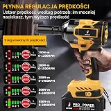 Akumulatorowa wkrętarka udarowa, 650 N.m, wysoki moment obrotowy, wkrętarka udarowa z akumulatorem 1500 mAh i 6 nasadkami, 4 prędkości, elektryczna wkrętarka udarowa z oświetleniem LED, do