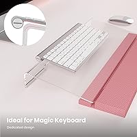 Vista 4 de Soporte para teclado de computadora, soporte de teclado inclinado de acrílico para escribir y trabajar fácilmente ergonómico, elevador de teclado