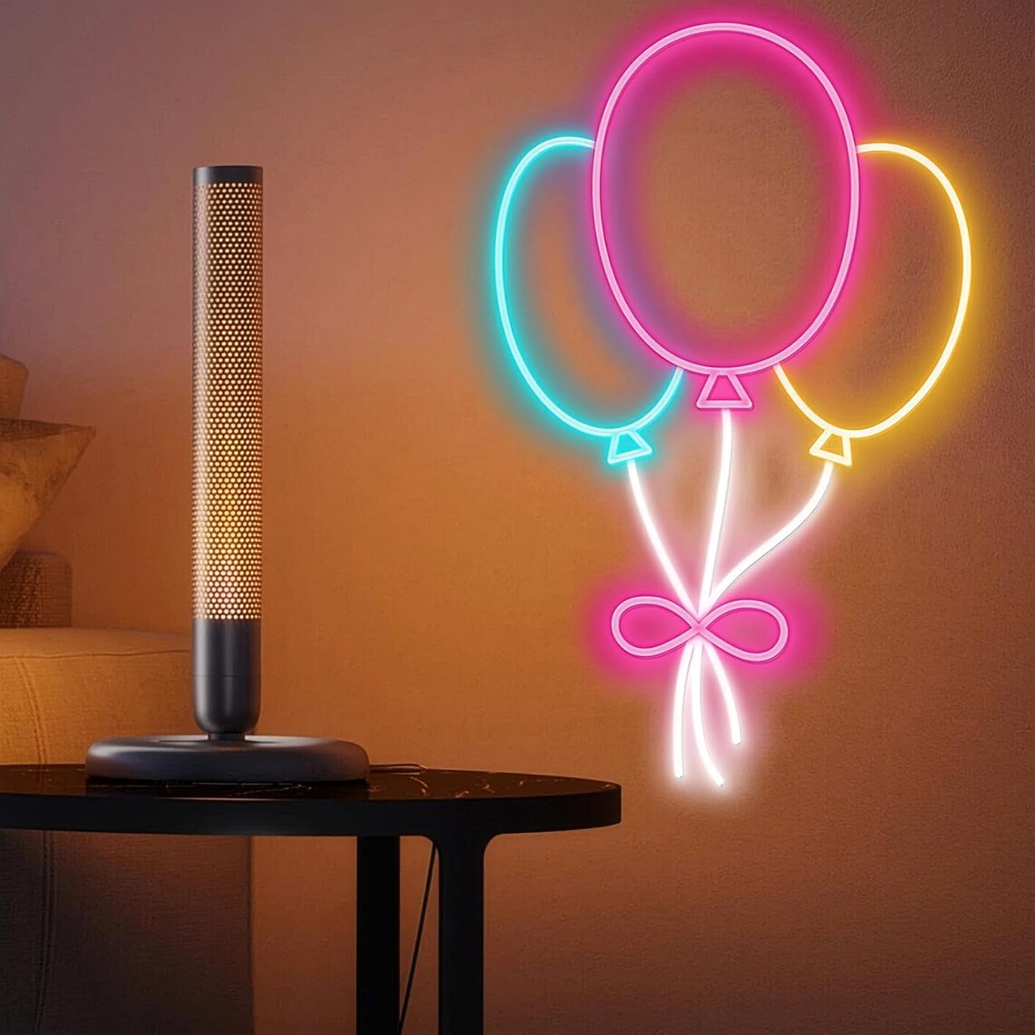 Balloon Neon Sign for Wall Decor Cute Birthday Gifts for Girls Boys Colorful Hot Air Balloon Decorations for Baby Room Bedroom Aesthetic Dimmable Night Light Kids Room Wedding Birthday Party
