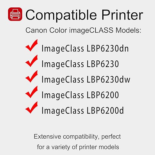 Miniatura 2 de Paquete de 1 cartucho de tóner negro 126 3483B001 repuesto compatible con CRG 126 3483B001 para impresora Canon ImageClass LBP6230dn LBP6230