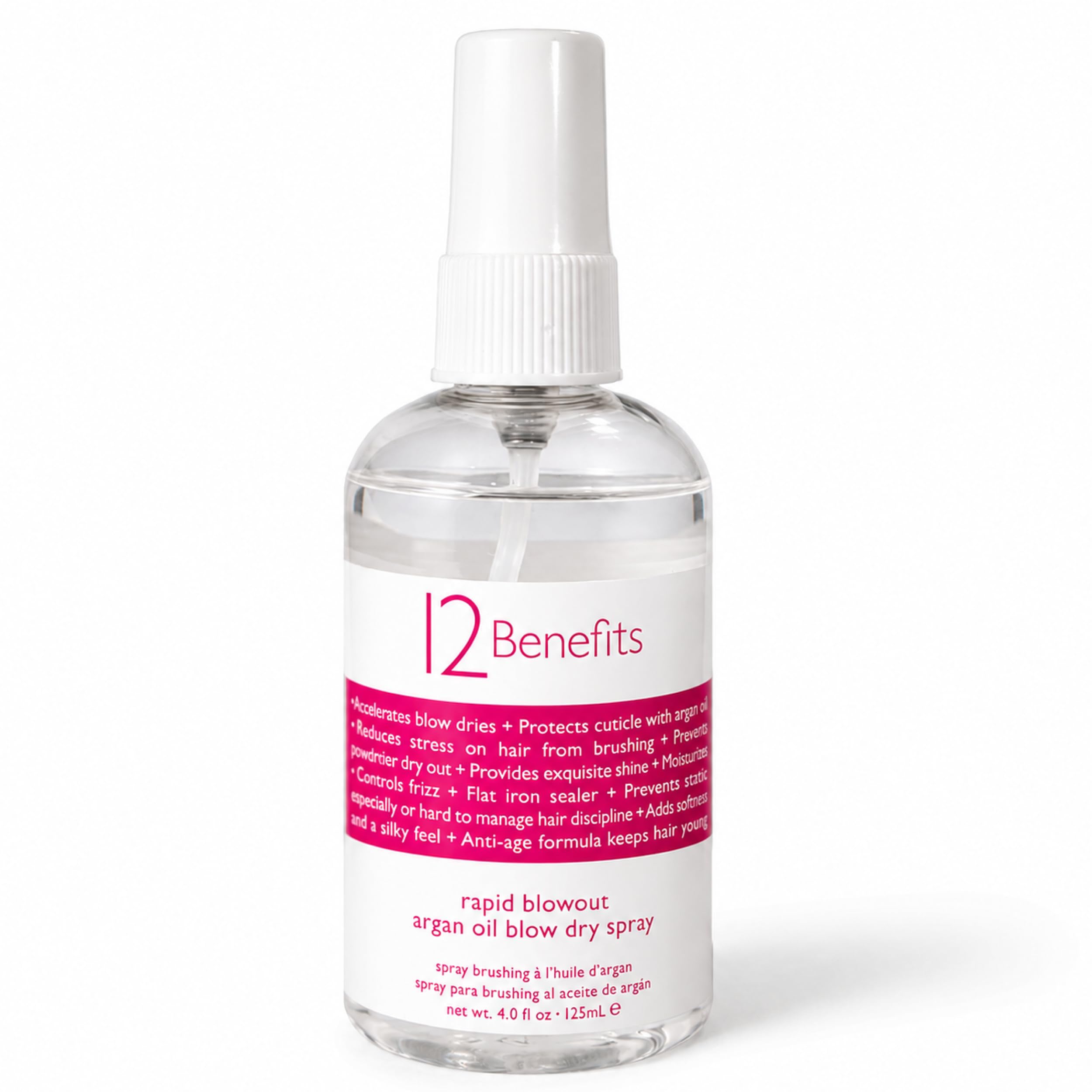 12 Benefits Rapid Blowout Argan Oil Spray, Heat Protectant Frizz 4 oz