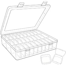 31 Mini Clear Bead Storage Bead Organizer Boxes with Hinged Lids