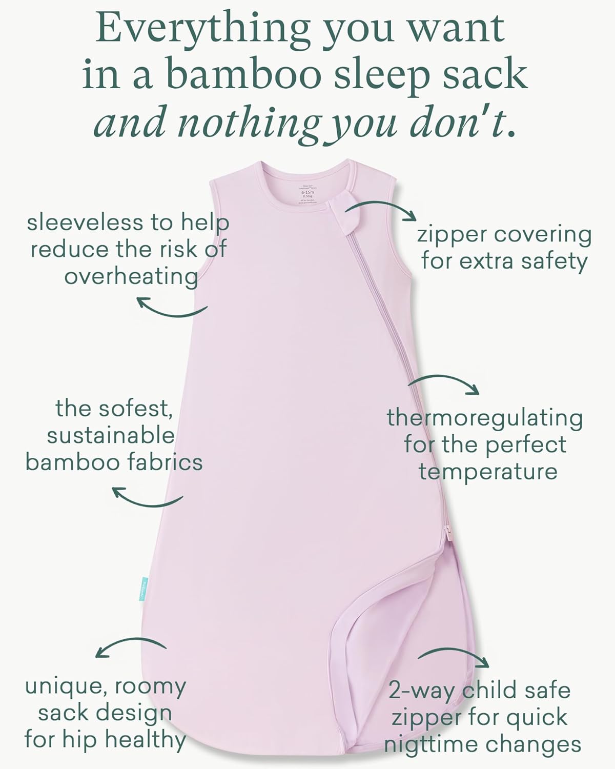 PurComfy Extra-Long Toddler Sleep Sack, Premium Bamboo Viscose Summer Sleeping Bag Supersoft 0.5 TOG Wearable Blanket 3T-4T-5T - Image 2