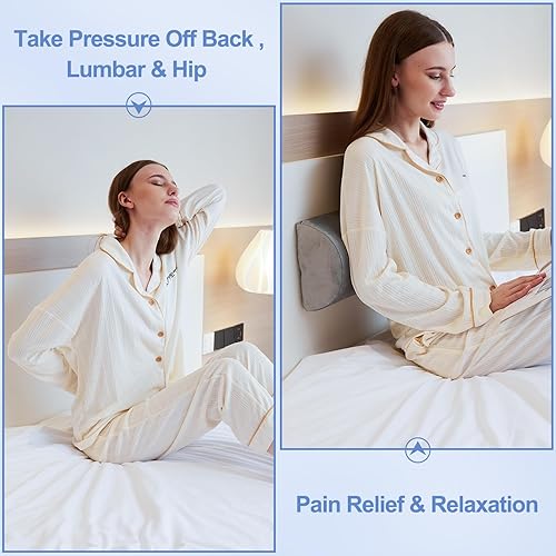 Miniatura 7 de Almohada de rodilla para dormir de espalda, almohada de espuma viscoelástica para piernas, almohada debajo de la rodilla para dormir, almohada de