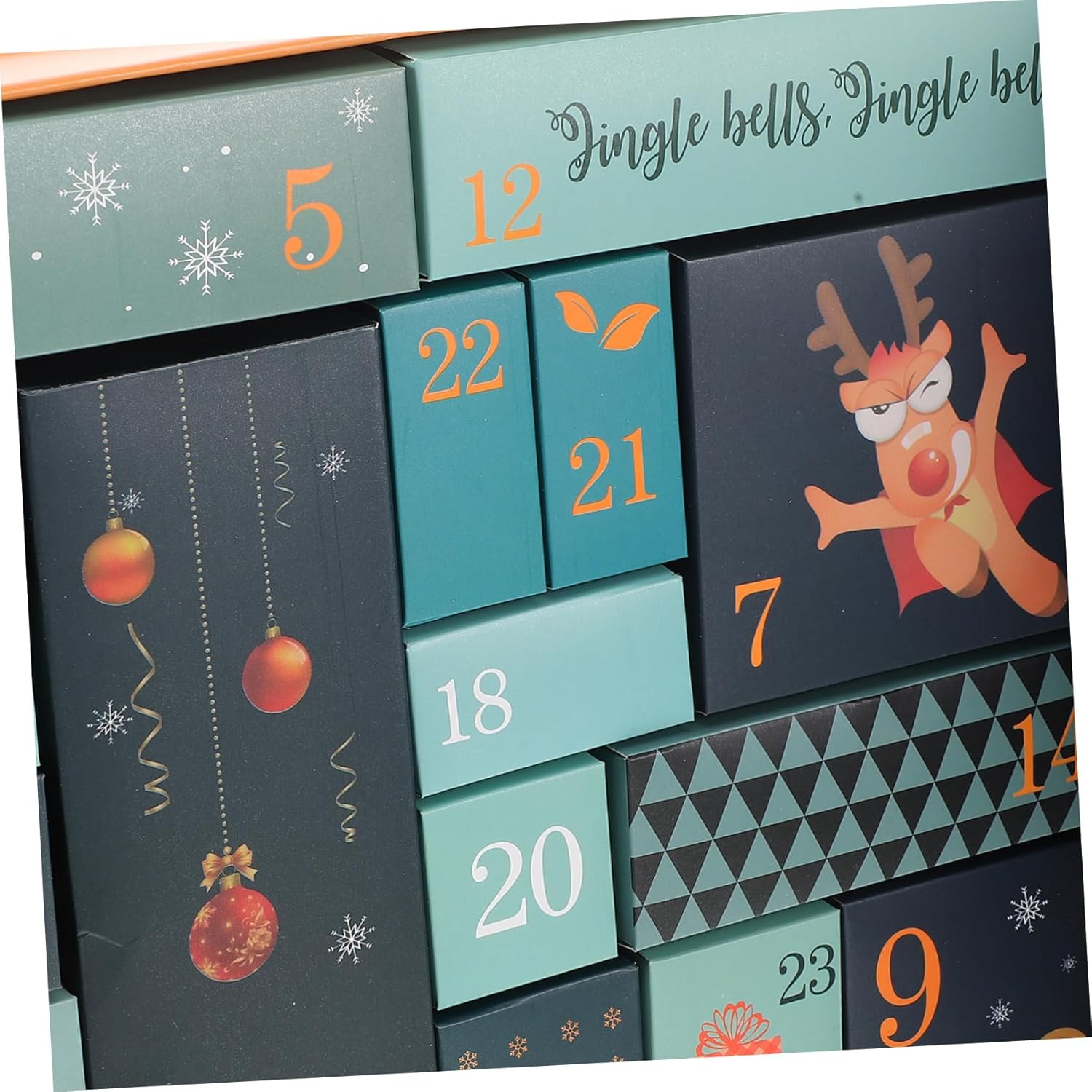 Christmas Countdown Calendar Box Empty Boxes for Treats and Goodies Diy Advent Calendar for Festive Gifting Reusable Blue Holiday Packaging