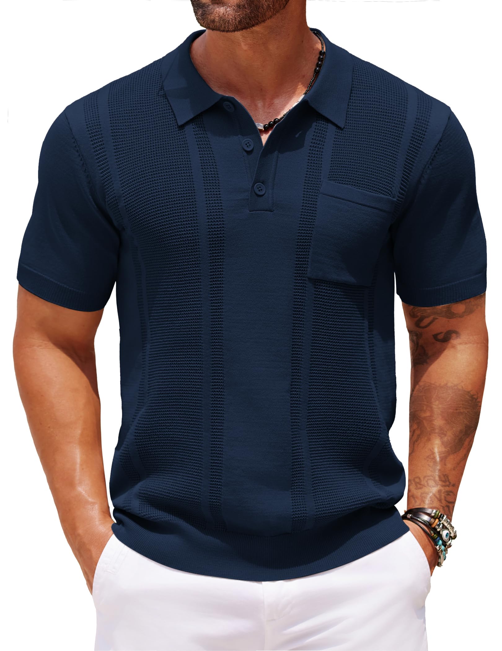 COOFANDY Knit Polo Shirt
