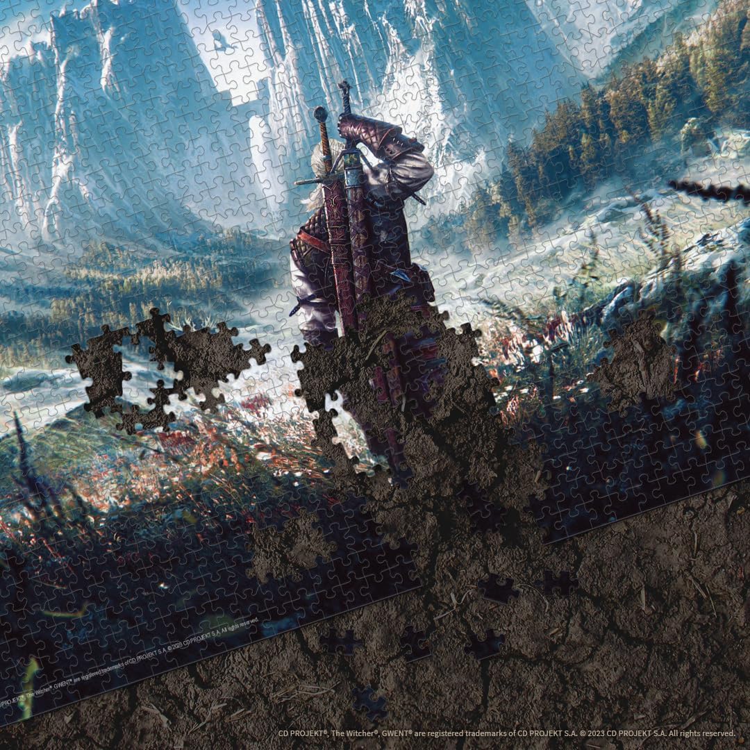 USAOPOLY The Witcher Skellige 1,000 Piece Jigsaw Puzzle | Collectible Puzzle Featuring Geralt in The Skellige Isles from The Witcher Video Game | Officially Licensed CD Projekt Red Merchandise