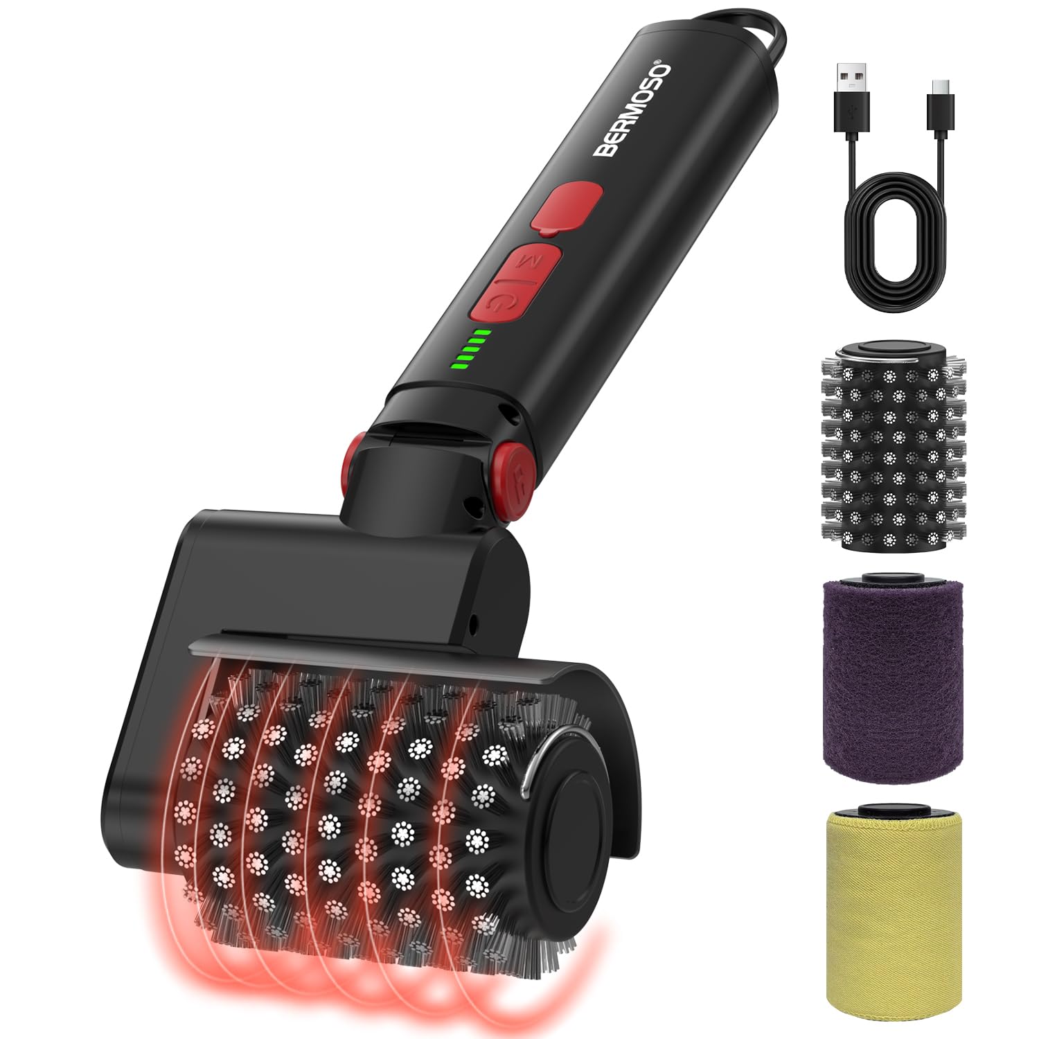 Electric Grill Brush, Cordless BBQ Grill Cleaner Tool for Effortless Cleaning, Remove Burnt Grease, 3-Speed & 3 Heads, 150+ Min Runtime, Waterproof &Type-C Safe Grill Brush for Barbecue Outdoor Grills - 1