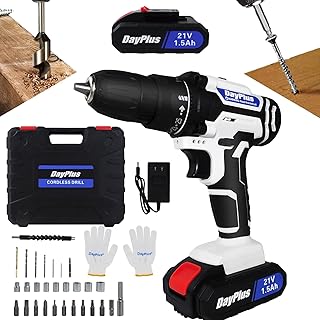 ZanGe 21V Cordless Drill Set Electric Power Drill Kit with Battery and Charger, Cordless Lithium-ion DIY Hand Tool, 3/8" Keyless Chuck, 2 Variable Speed, 25+1 Position, 29pcs Accessories, Carry Case