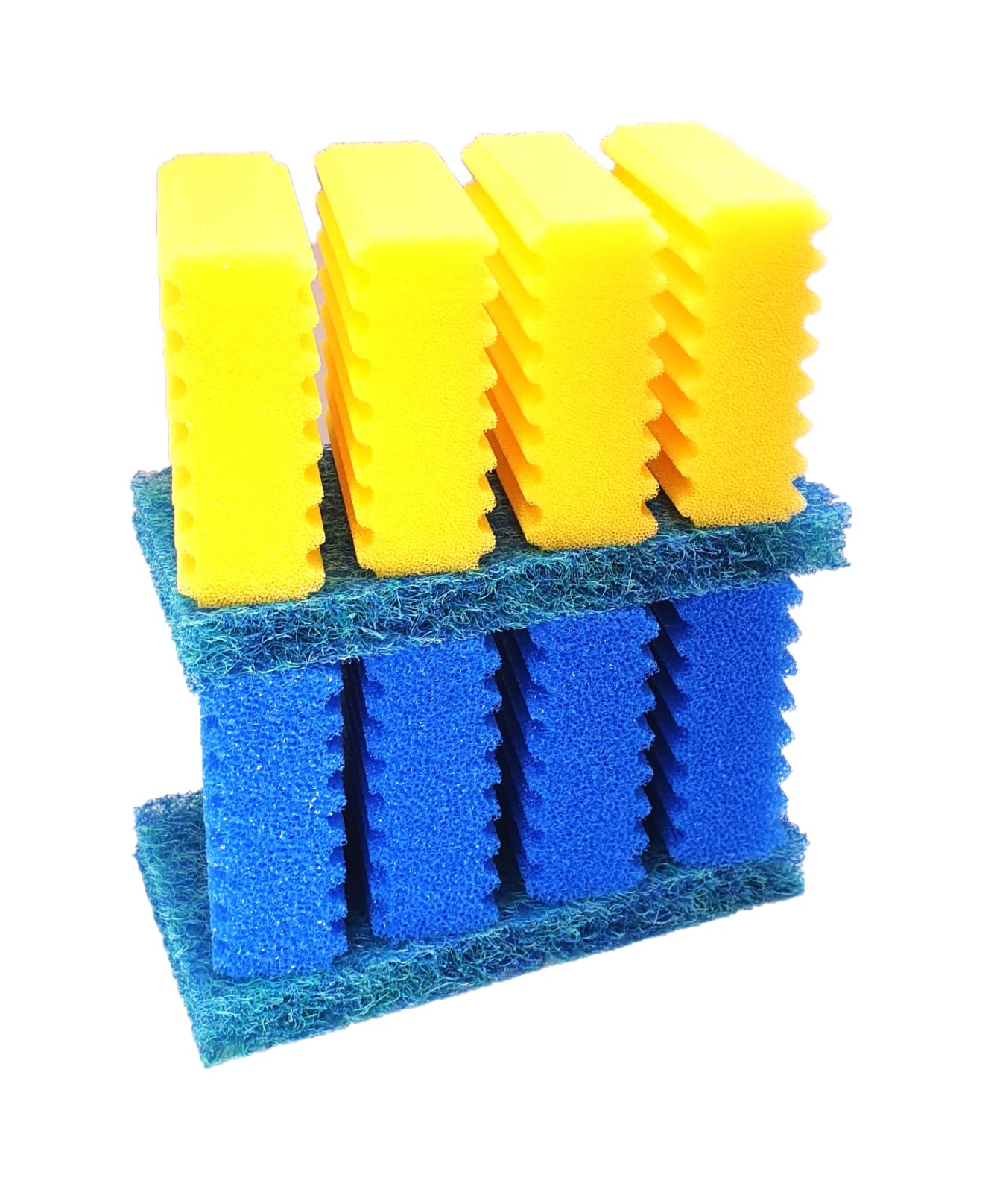 8 Stück Filterschwämme 4 x blau und 4 x gelb -Plus- 2 Stück Biomatten passend für SunSun CBF 350B. Auch passend für Osaga, Pondlife, Atlantis und OTF.
